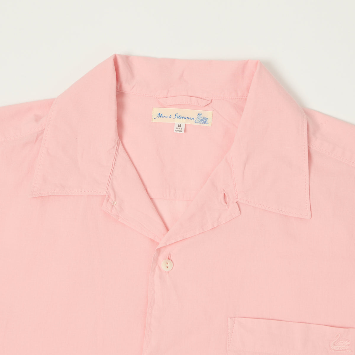 Merz b. Schwanen Poplin Short Sleeve Shirt - Faded Peach