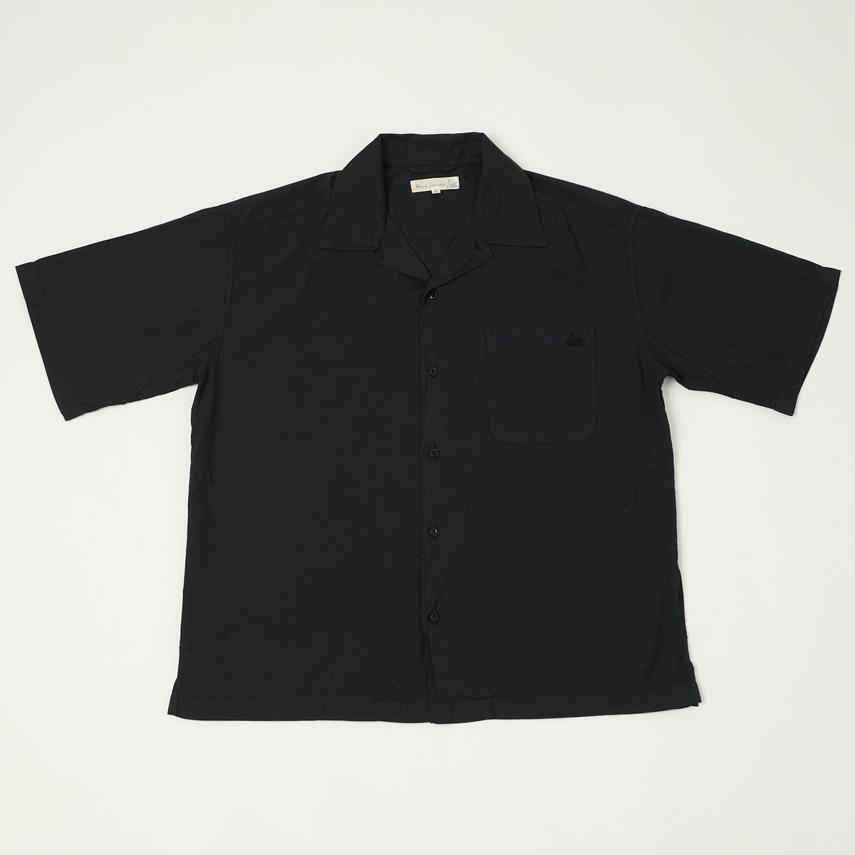 Merz b. Schwanen Poplin Short Sleeve Shirt - Deep Black