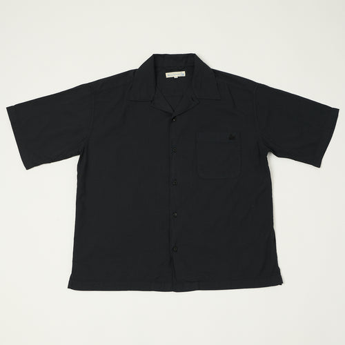 Merz b. Schwanen Poplin Short Sleeve Shirt - Deep Black