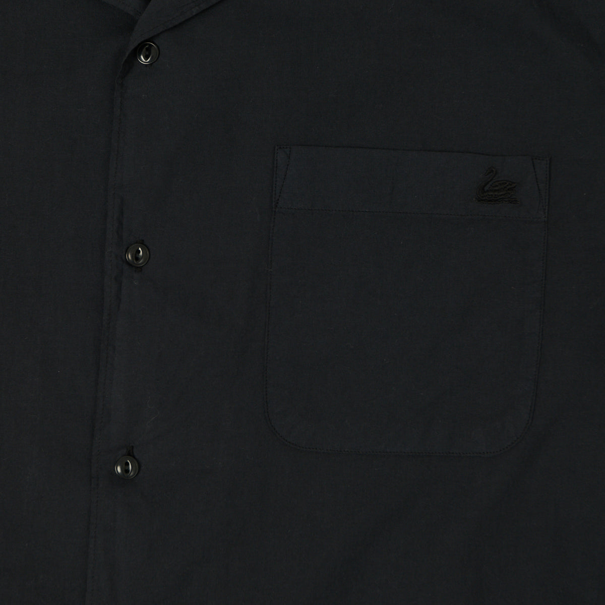 Merz b. Schwanen Poplin Short Sleeve Shirt - Deep Black