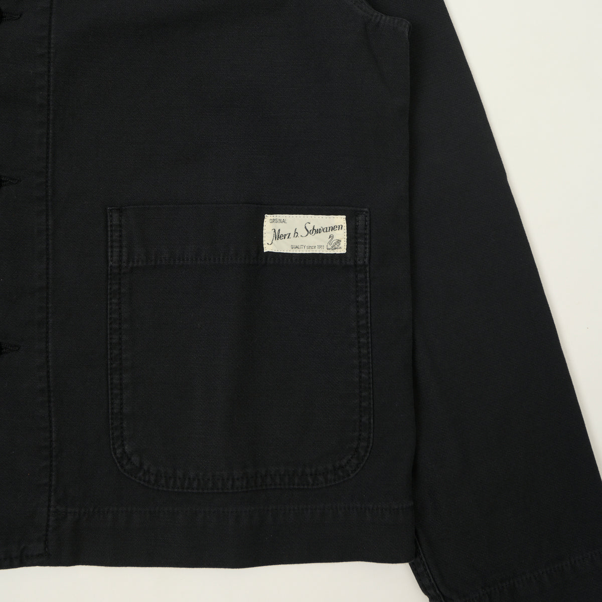 Merz b. Schwanen Reverse Sateen Cropped Worker's Jacket - Storm Black