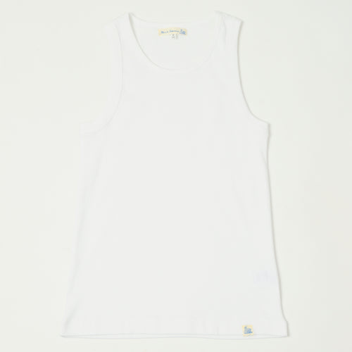 Merz b. Schwanen Organic Cotton Ribbed Tank Top - White