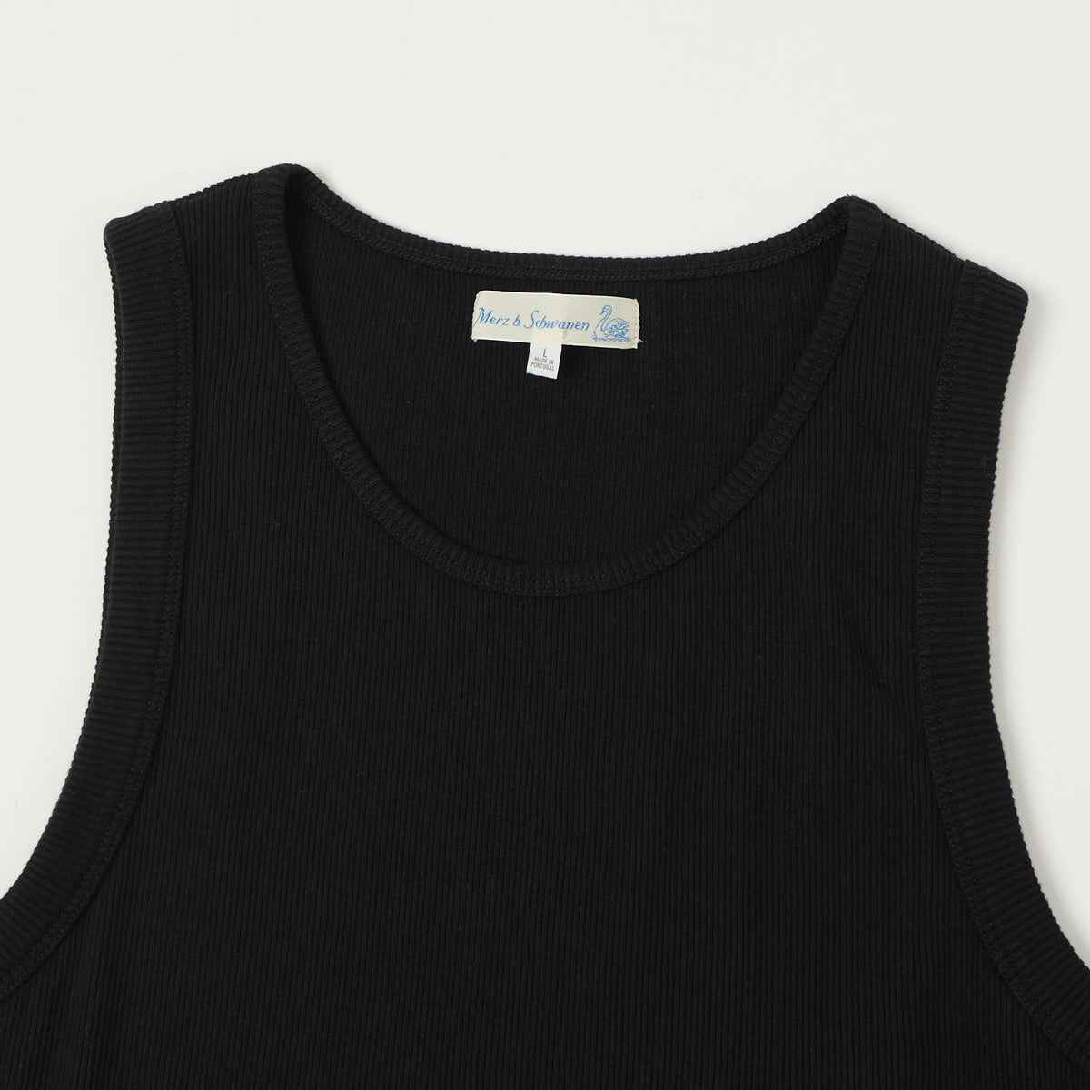 Merz b. Schwanen Ribbed Tank Top - Deep Black