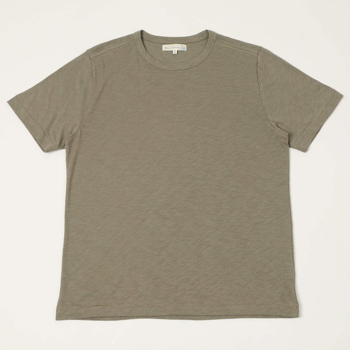 Merz b. Schwanen SCT04 Pima Slub Cotton Tee - Vintage Army