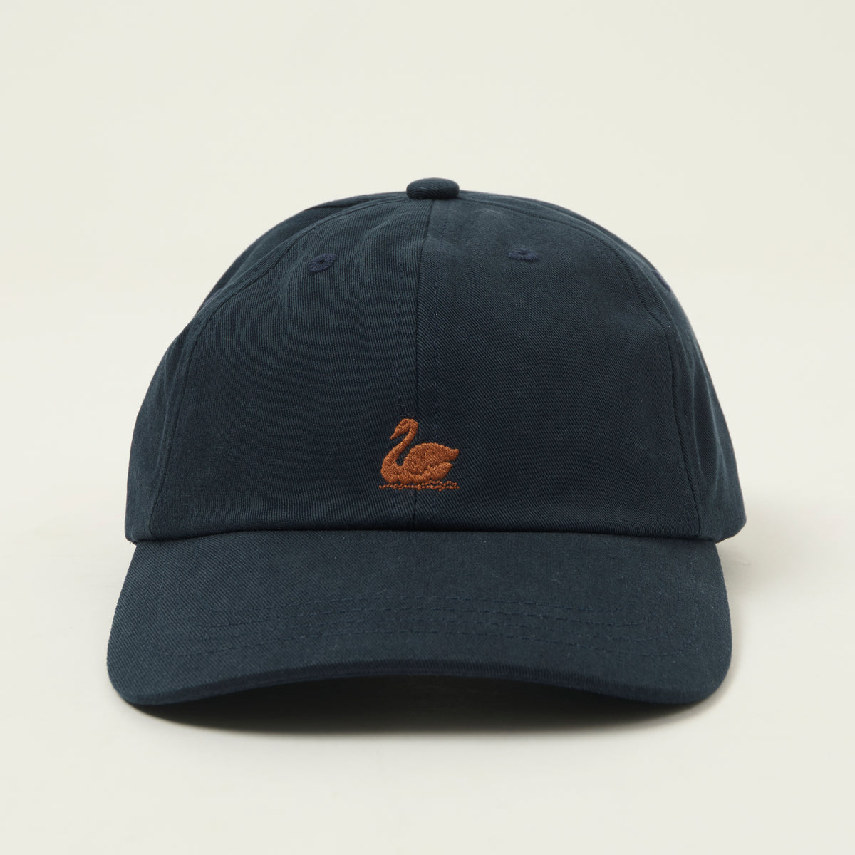 Merz b. Schwanen Swan Logo Cotton Twill Cap - Night Blue/Nut