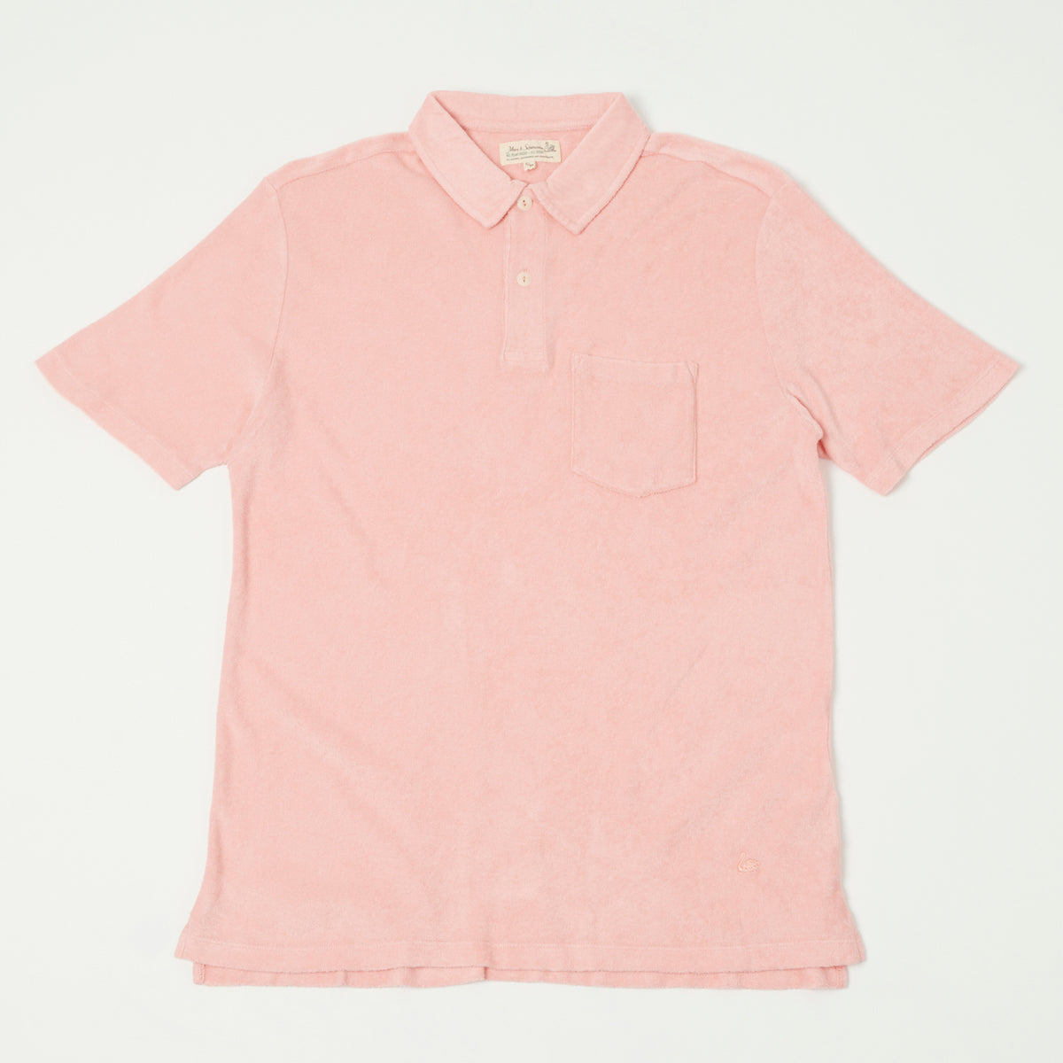 Merz b. Schwanen Plant Based Terry Polo Shirt - Peach