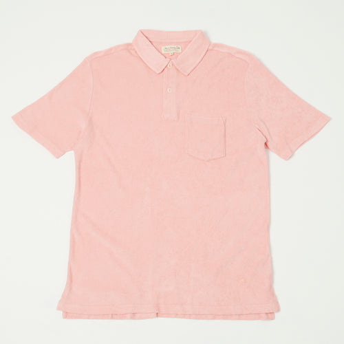 Merz b. Schwanen Plant Based Terry Polo Shirt - Peach