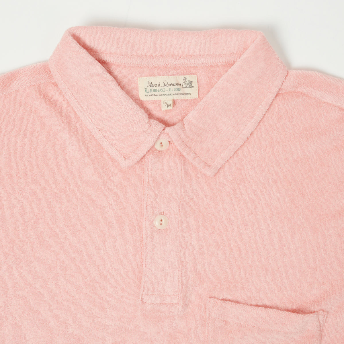 Merz b. Schwanen Plant Based Terry Polo Shirt - Peach