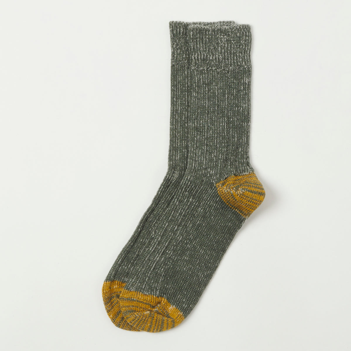 Merz b. Schwanen W72 Merino Wool Sock - Army/Yellow