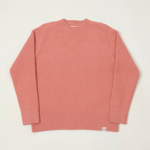 Merz b. Schwanen Wool Cashmere Ribbed Knit Pullover - Rosewood