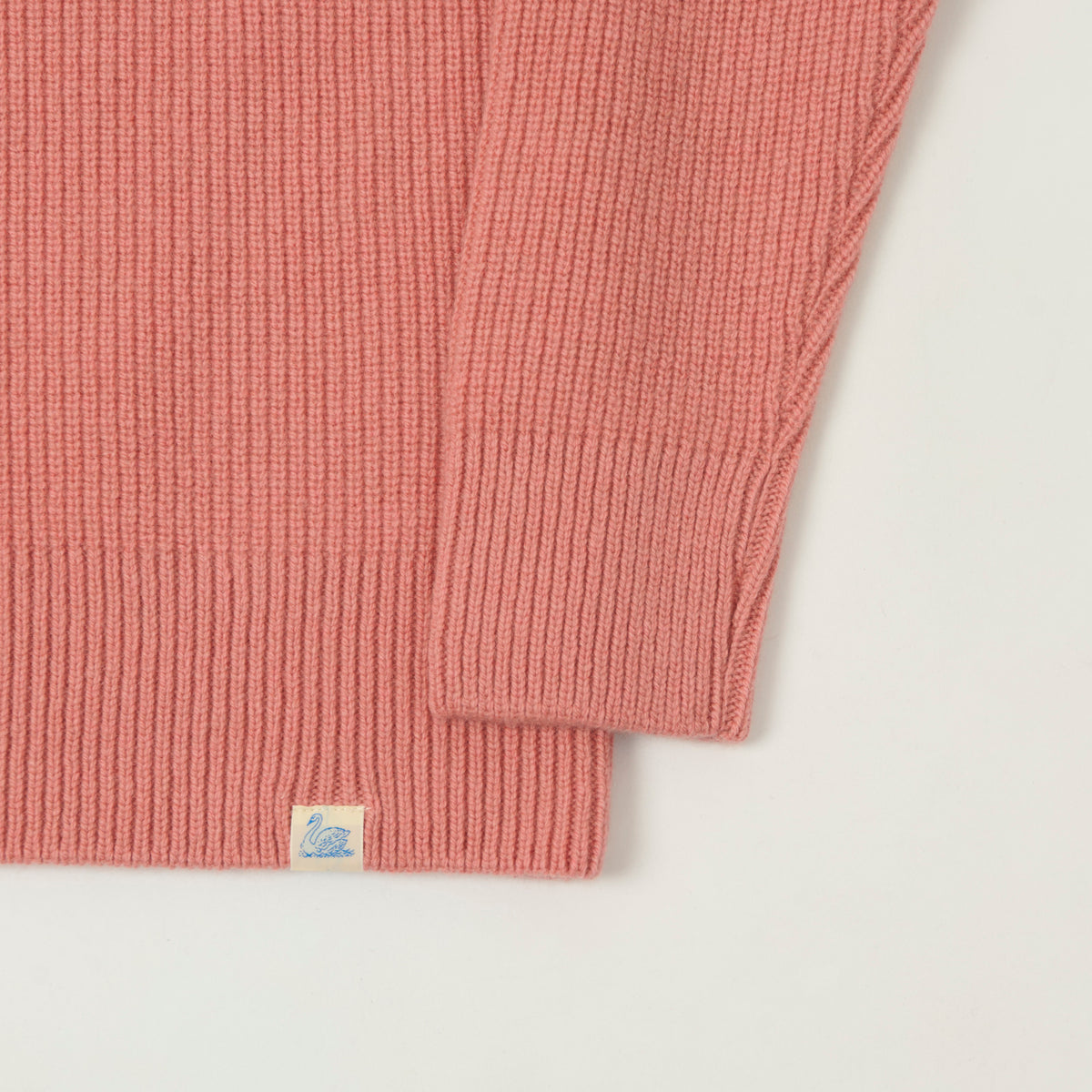 Merz b. Schwanen Wool Cashmere Ribbed Knit Pullover - Rosewood