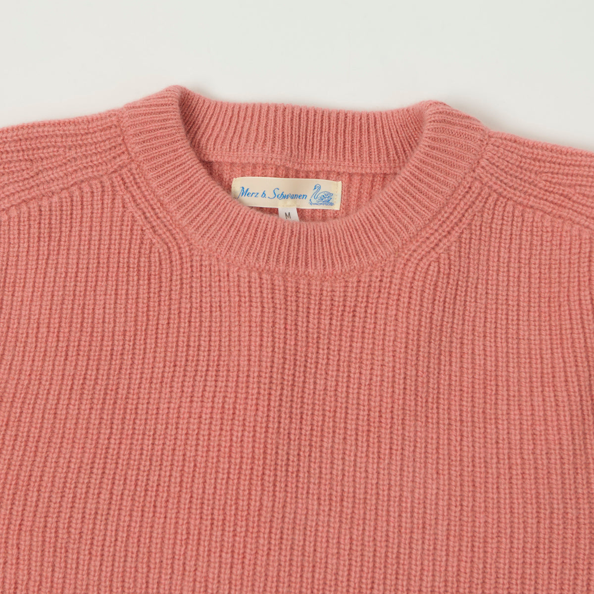 Merz b. Schwanen Wool Cashmere Ribbed Knit Pullover - Rosewood