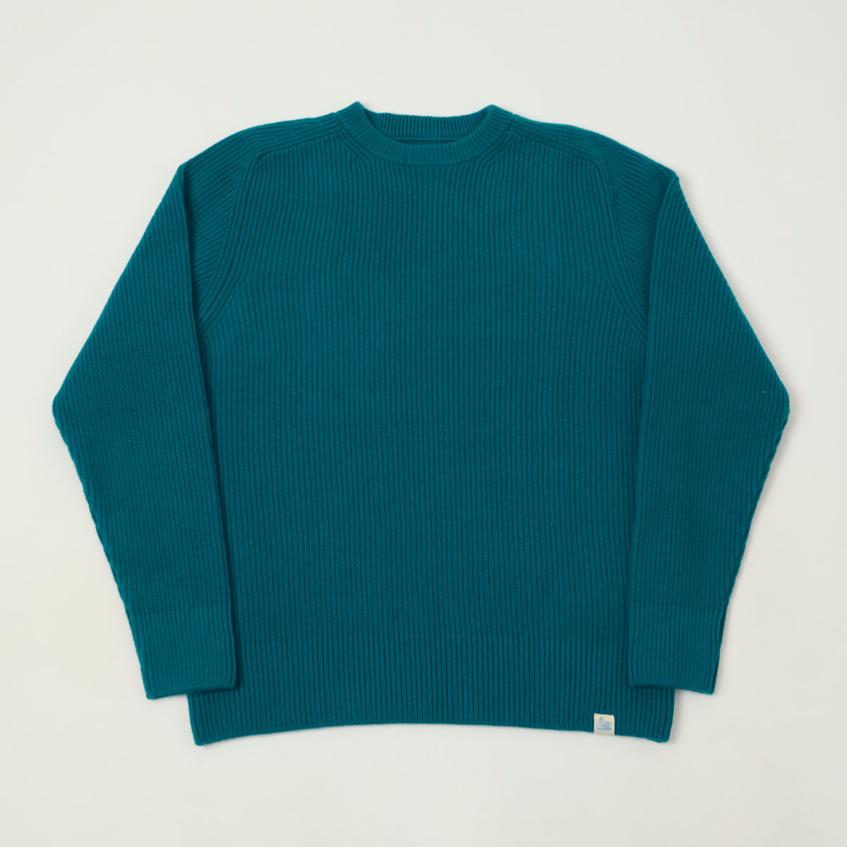 Merz b. Schwanen Wool Cashmere Ribbed Knit Pullover - Carbon Blue