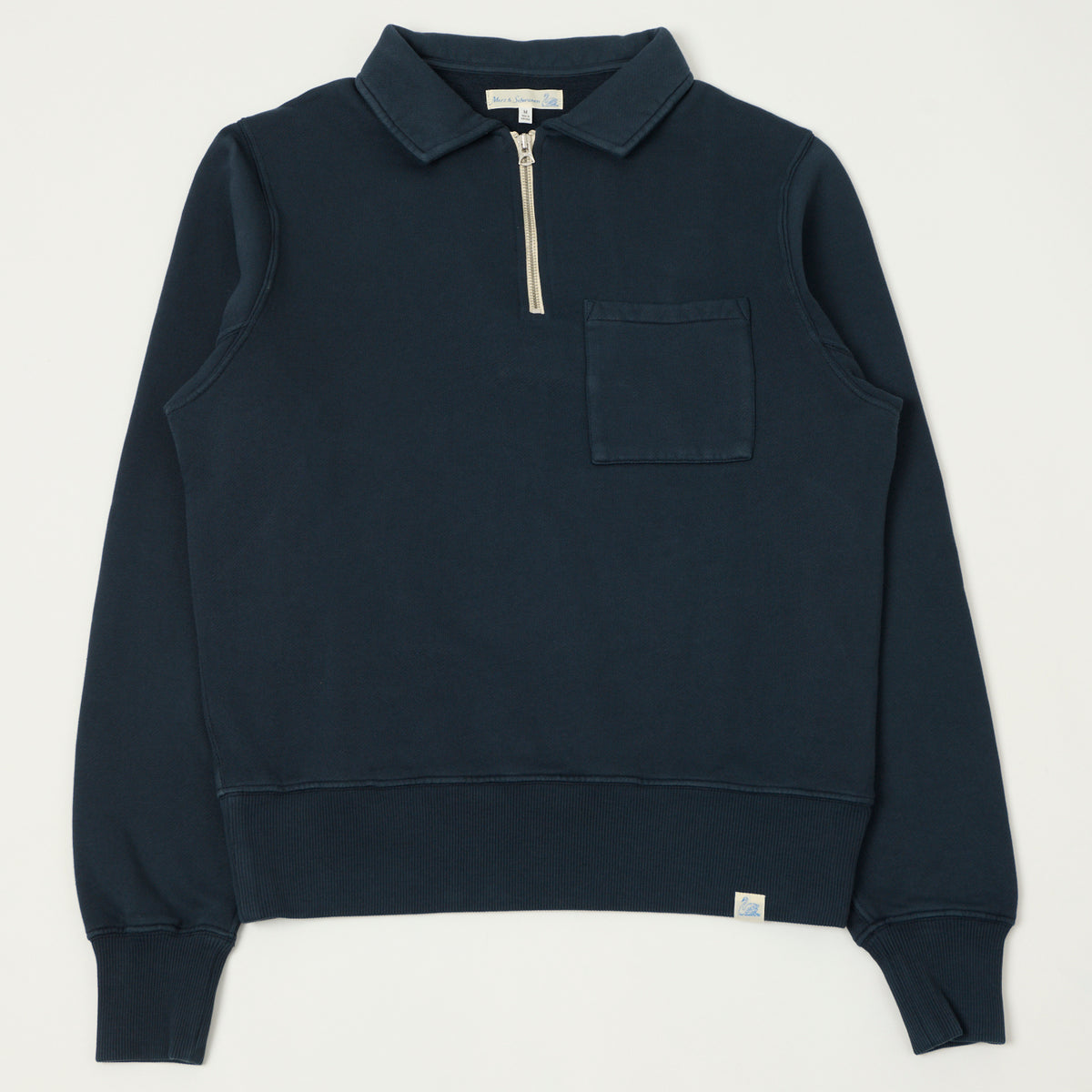 Merz b. Schwanen Quarter Zip Sweatshirt - Denim Blue