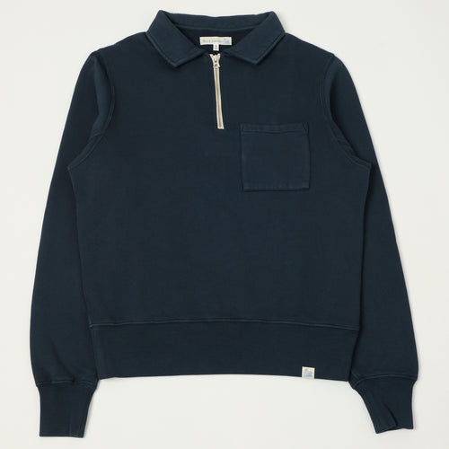 Merz b. Schwanen Quarter Zip Sweatshirt - Denim Blue