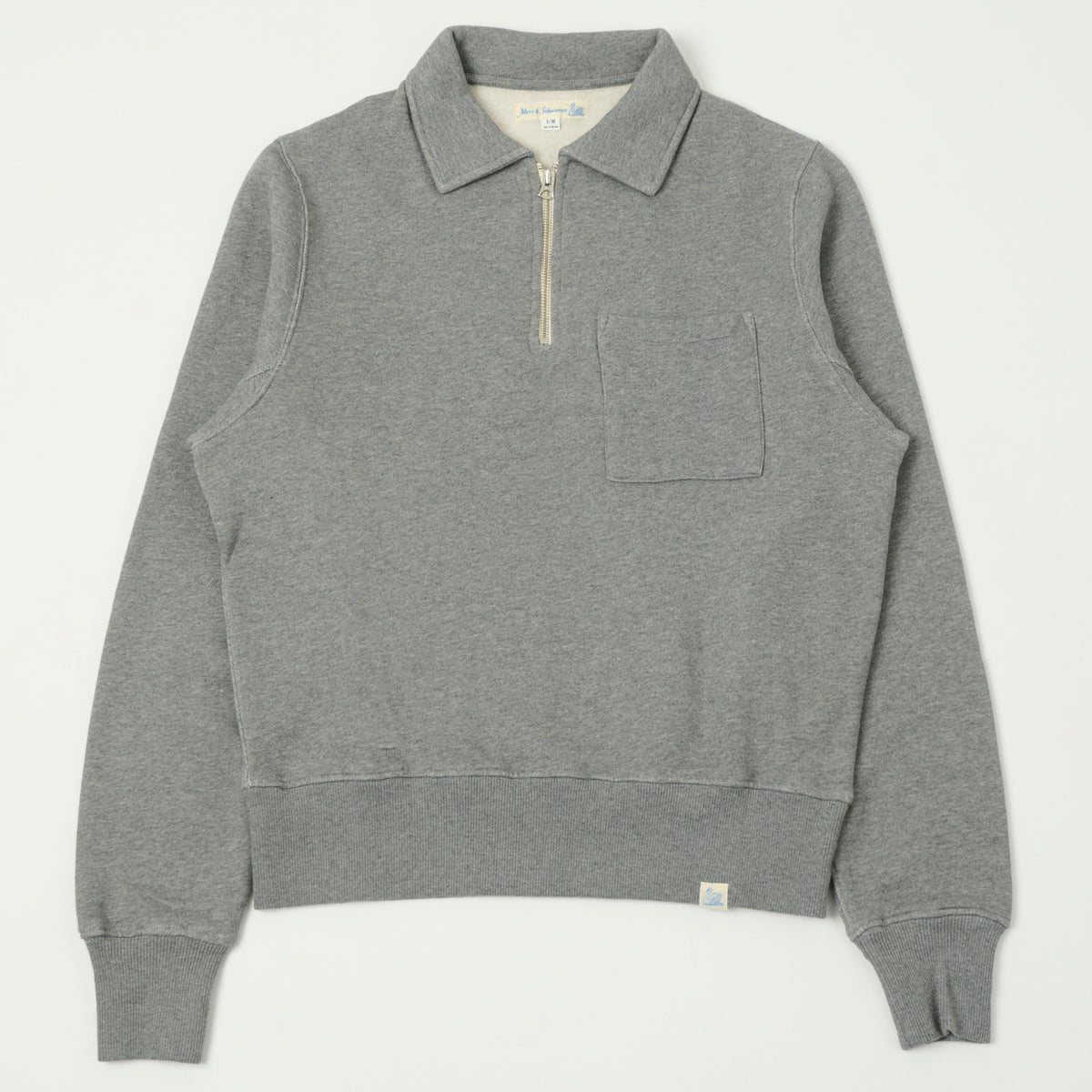 Merz b. Schwanen Quarter Zip Sweatshirt - Grey Melange