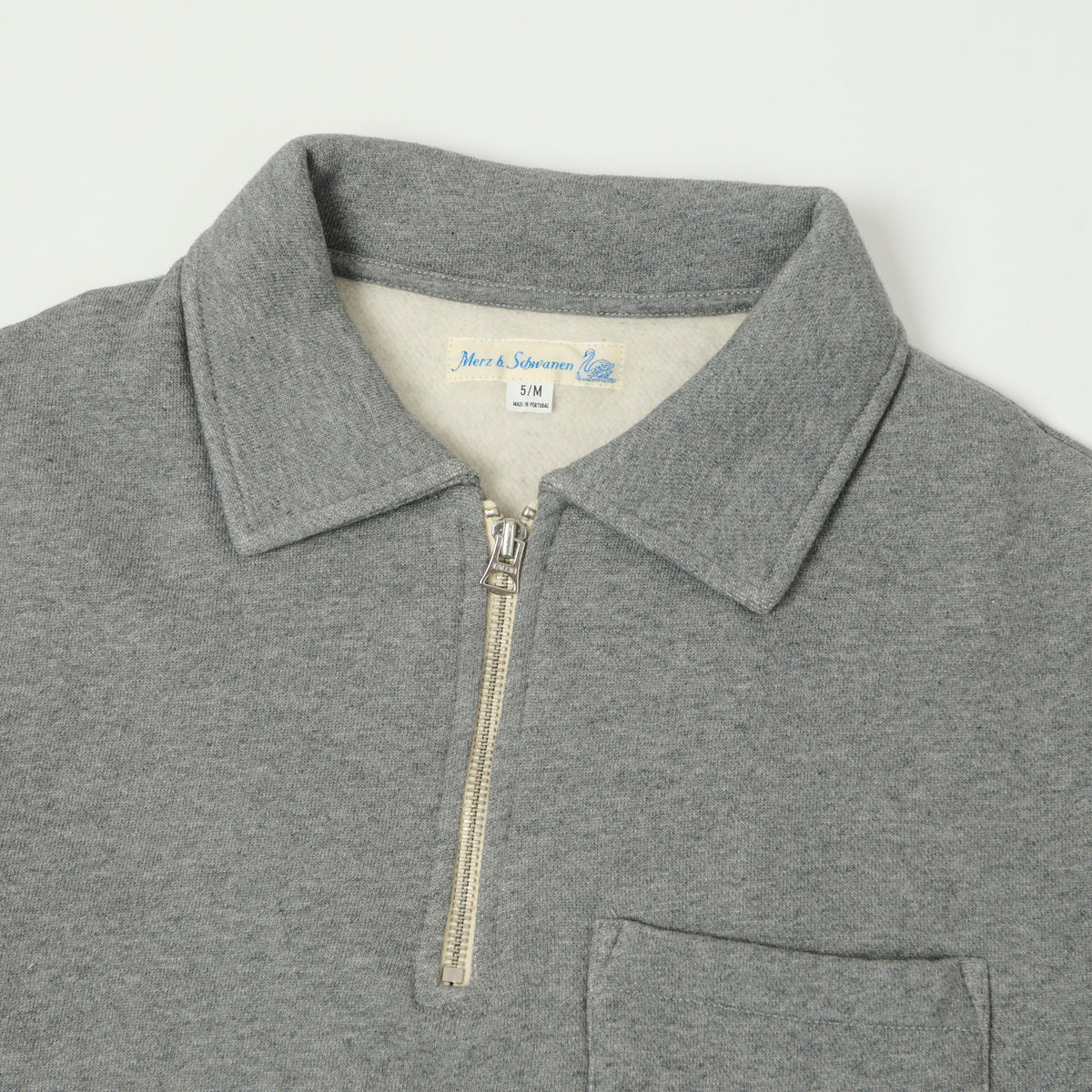Merz b. Schwanen Quarter Zip Sweatshirt - Grey Melange