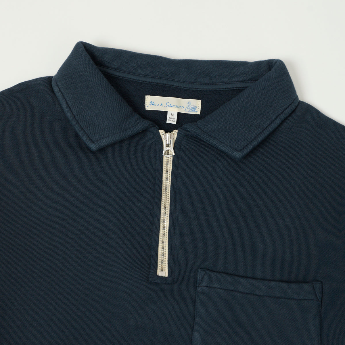 Merz b. Schwanen Quarter Zip Sweatshirt - Denim Blue