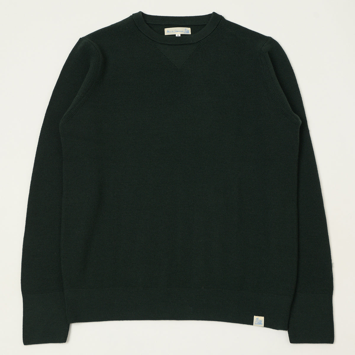Merz b. Schwanen Ribbed Merino Wool Pullover - Bottle Green