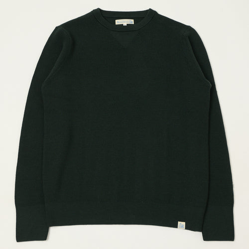 Merz b. Schwanen Ribbed Merino Wool Pullover - Bottle Green