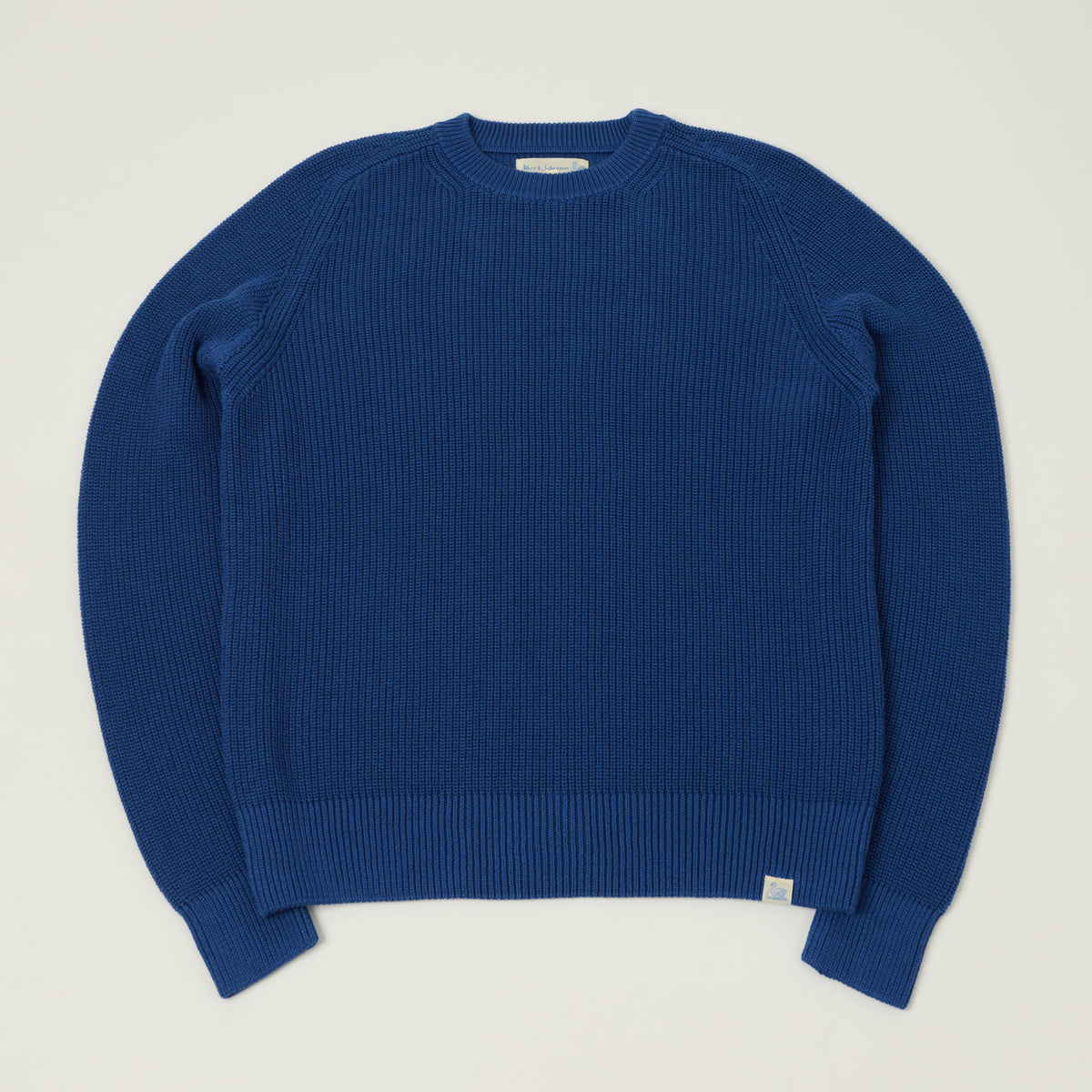Merz b. Schwanen Cotton Ribbed Sweater - Carbon Blue