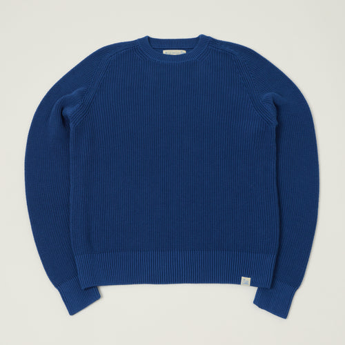 Merz b. Schwanen Cotton Ribbed Sweater - Carbon Blue