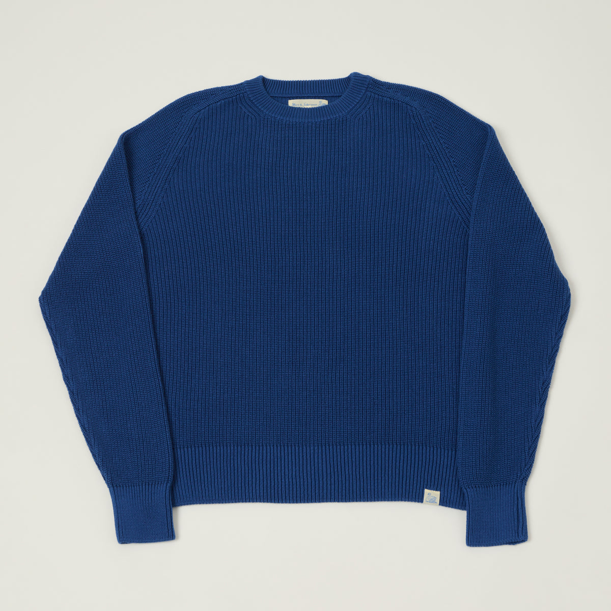 Merz b. Schwanen Cotton Ribbed Sweater - Carbon Blue