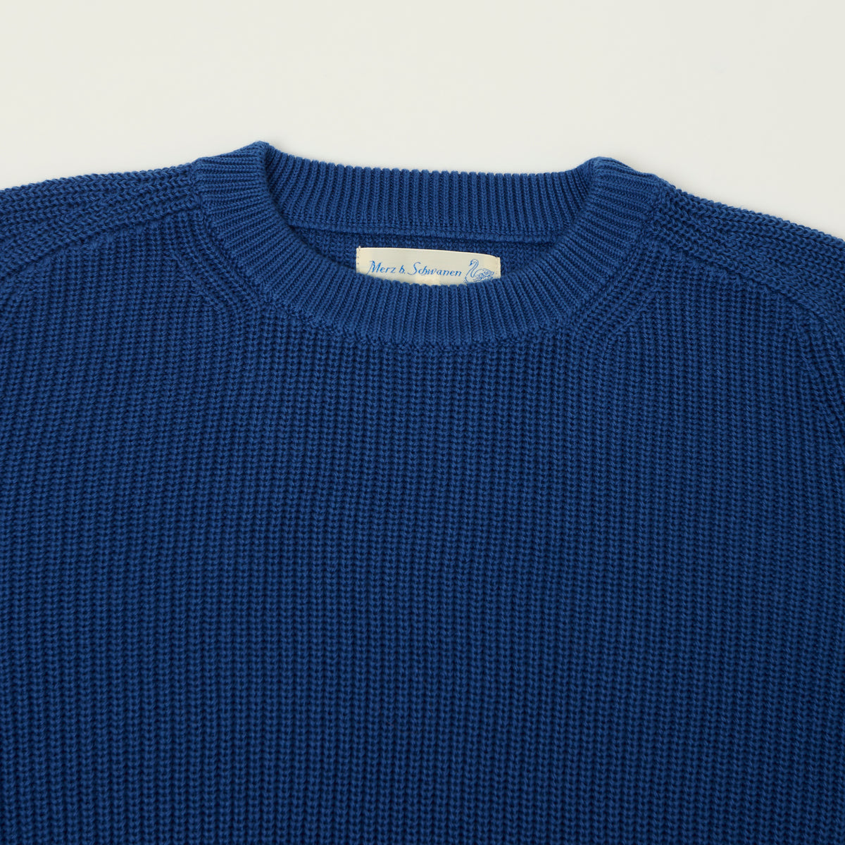 Merz b. Schwanen Cotton Ribbed Sweater - Carbon Blue
