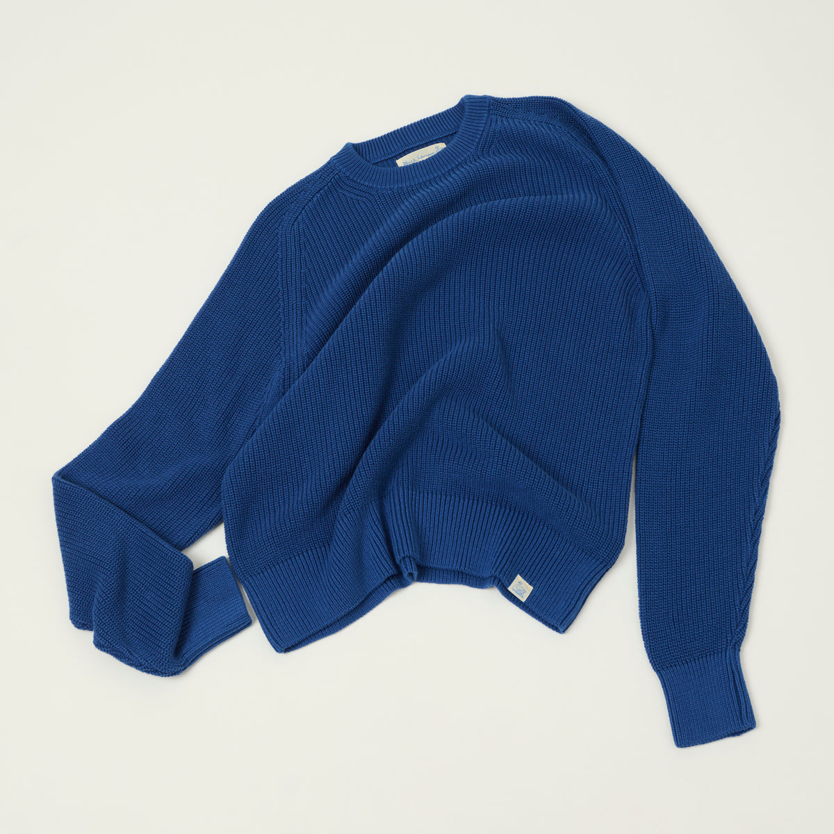 Merz b. Schwanen Cotton Ribbed Sweater - Carbon Blue