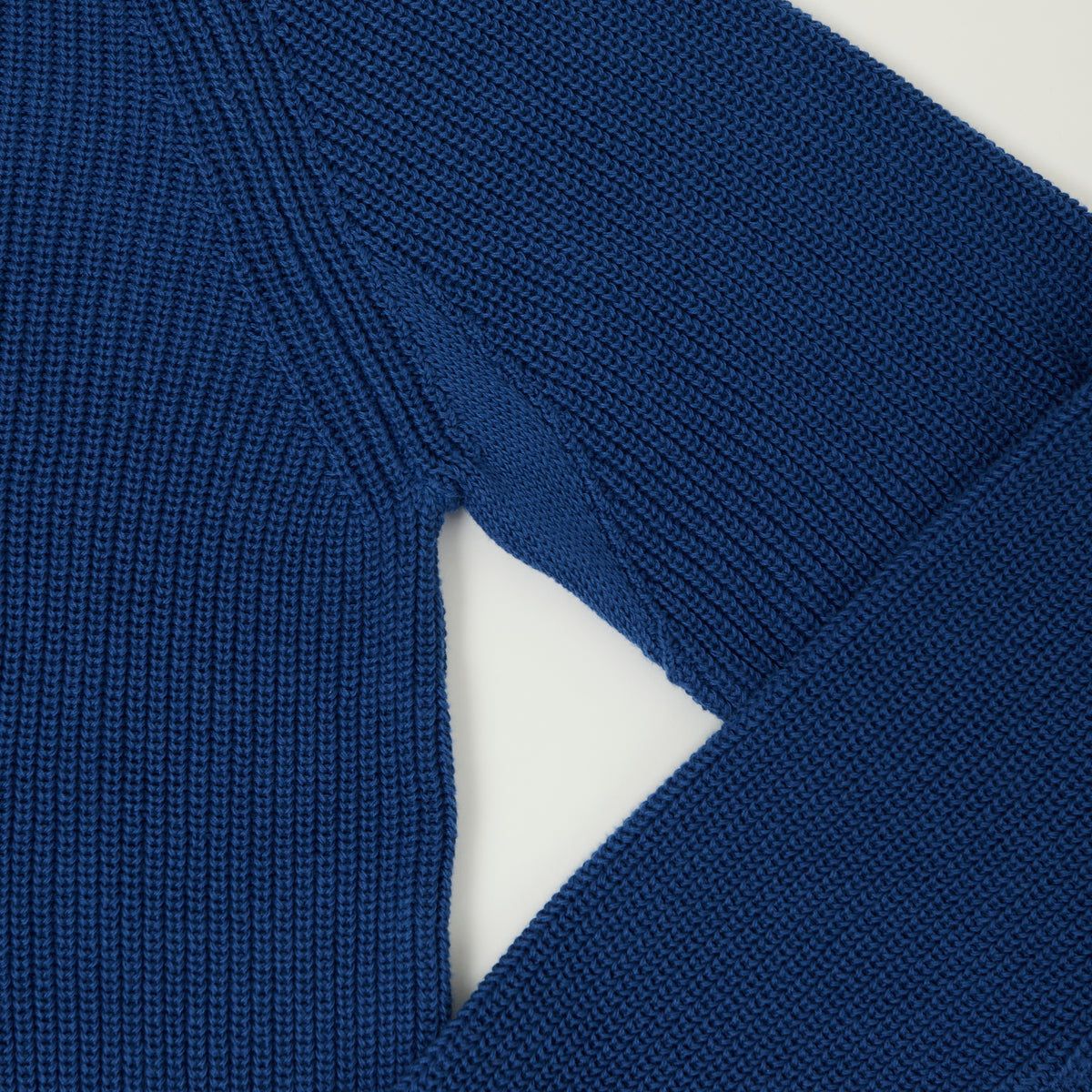 Merz b. Schwanen Cotton Ribbed Sweater - Carbon Blue