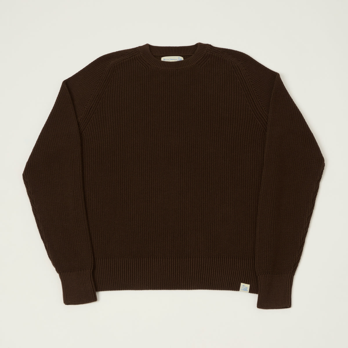 Merz b. Schwanen Cotton Ribbed Sweater - Chocolate