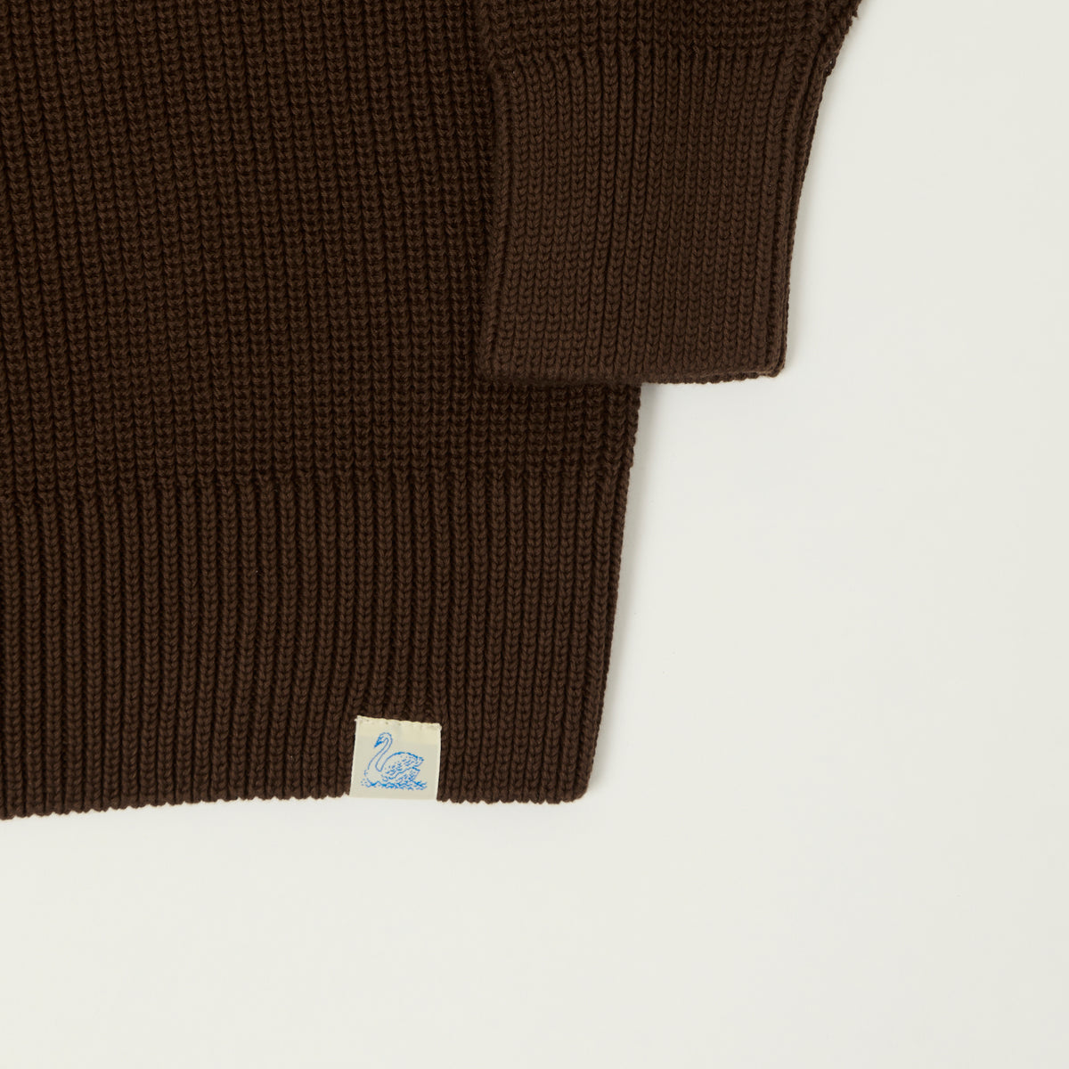 Merz b. Schwanen Cotton Ribbed Sweater - Chocolate