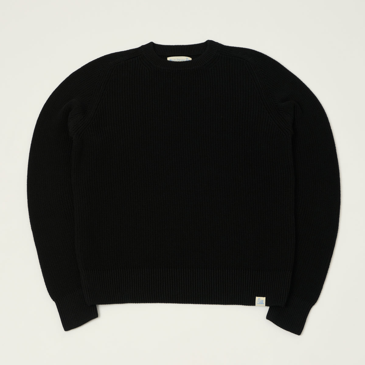Merz b. Schwanen Cotton Ribbed Sweater - Deep Black