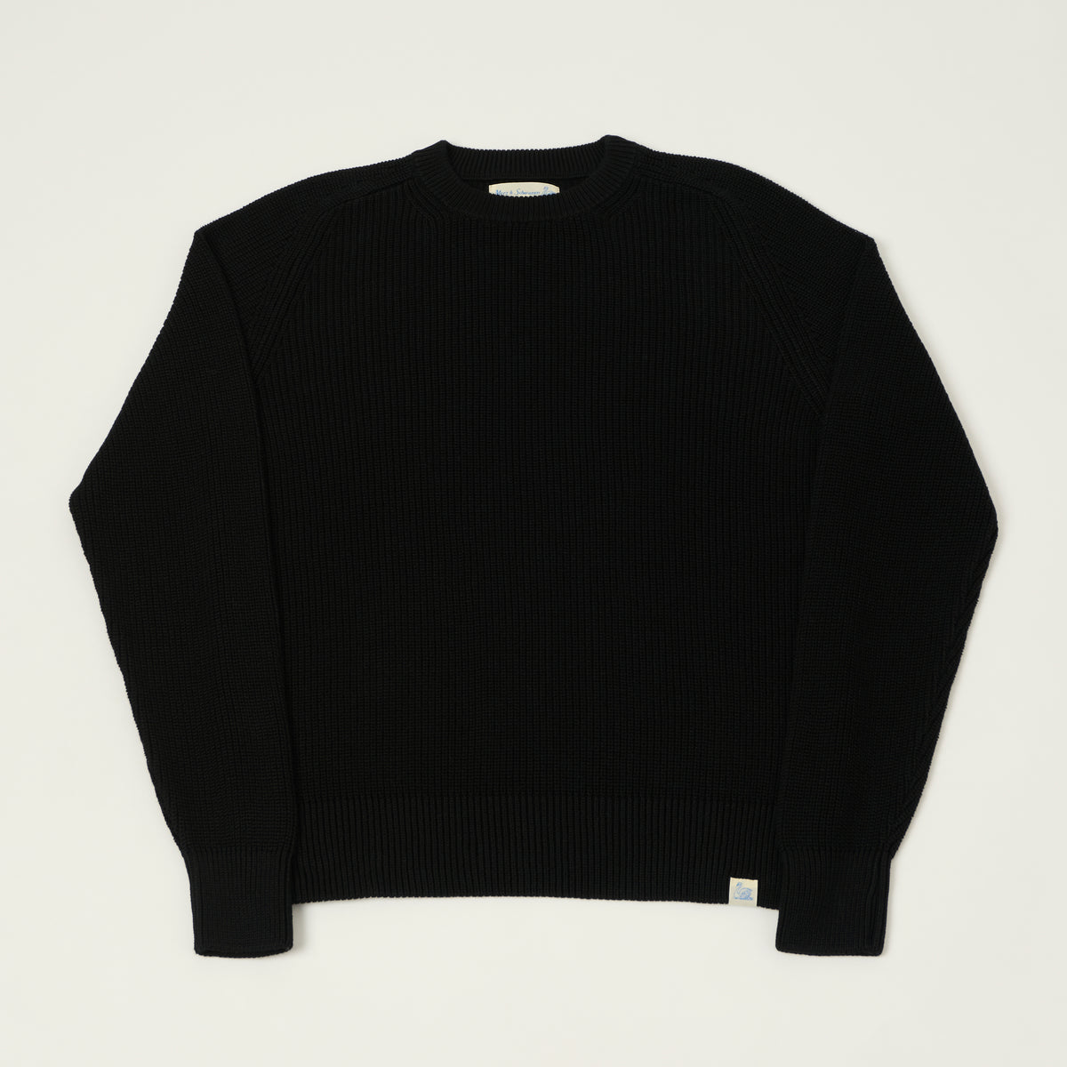 Merz b. Schwanen Cotton Ribbed Sweater - Deep Black