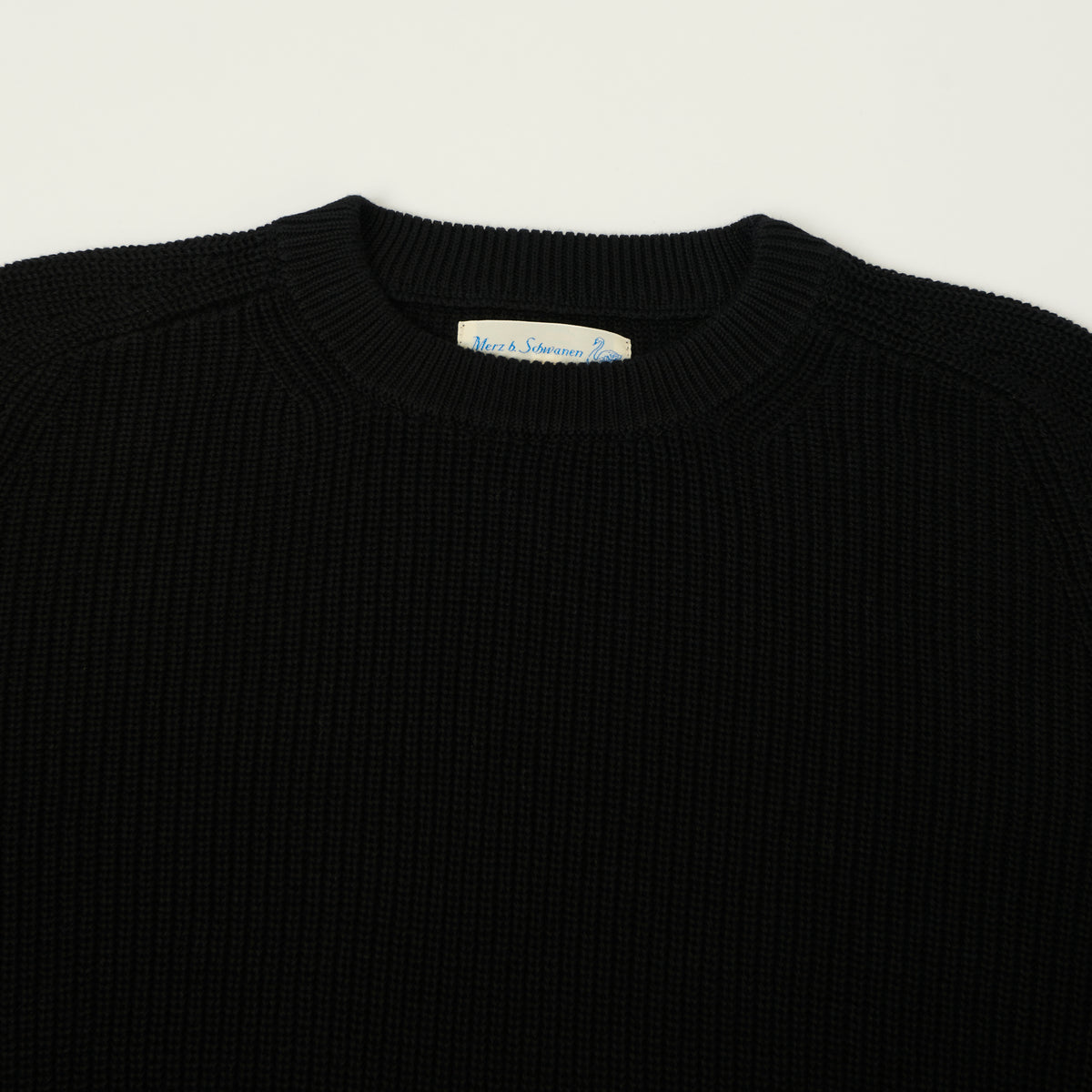 Merz b. Schwanen Cotton Ribbed Sweater - Deep Black