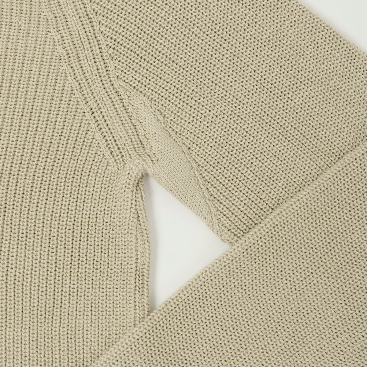 Merz b. Schwanen Cotton Ribbed Sweater - Sand
