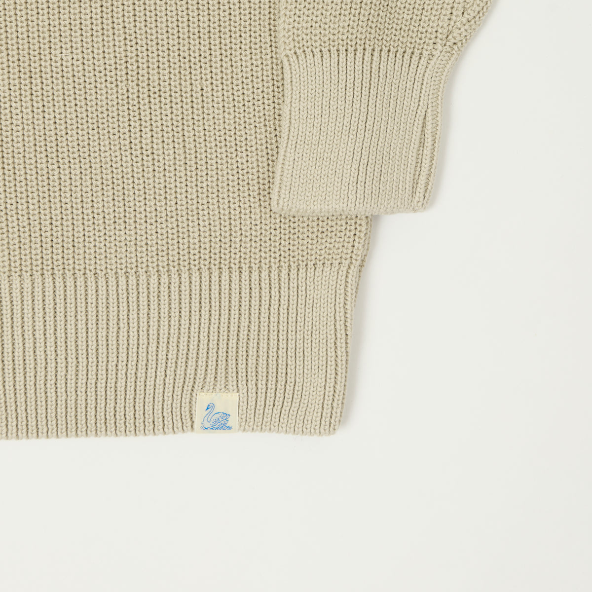 Merz b. Schwanen Cotton Ribbed Sweater - Sand