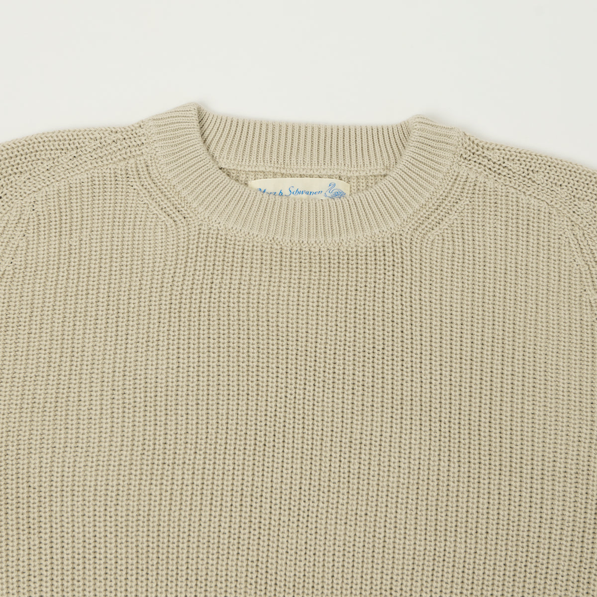 Merz b. Schwanen Cotton Ribbed Sweater - Sand