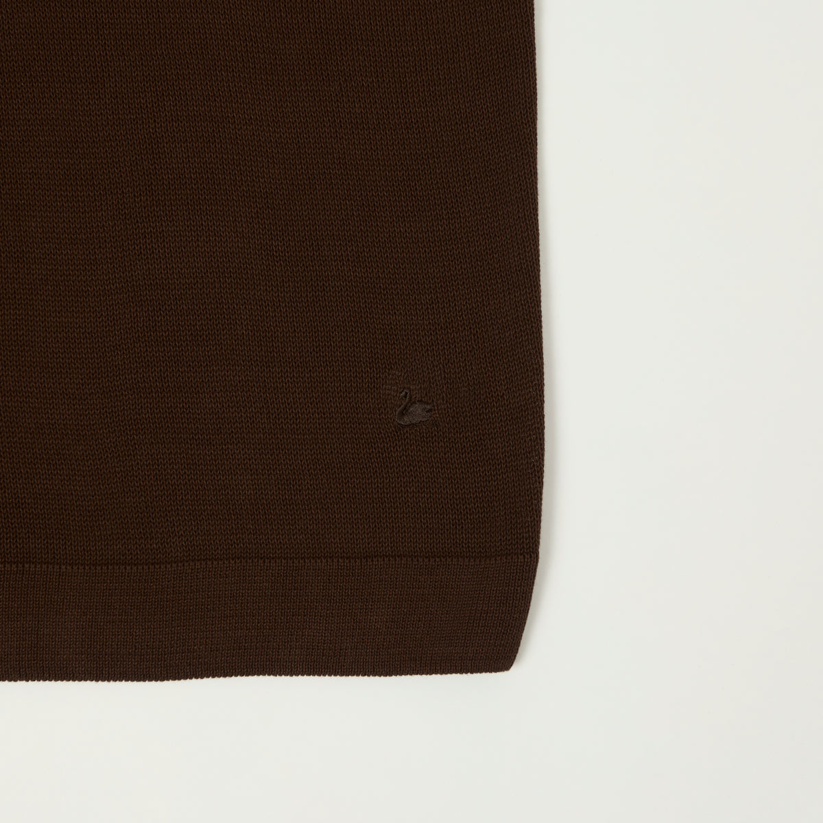 Merz b. Schwanen Knitted Polo Shirt - Chocolate