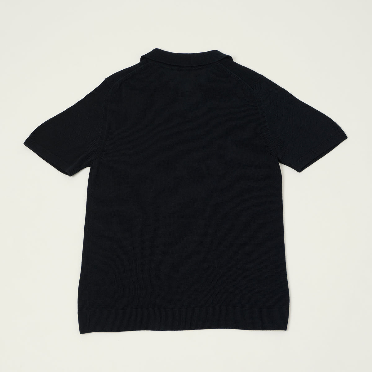 Merz b. Schwanen Knitted Polo Shirt - Dark Navy