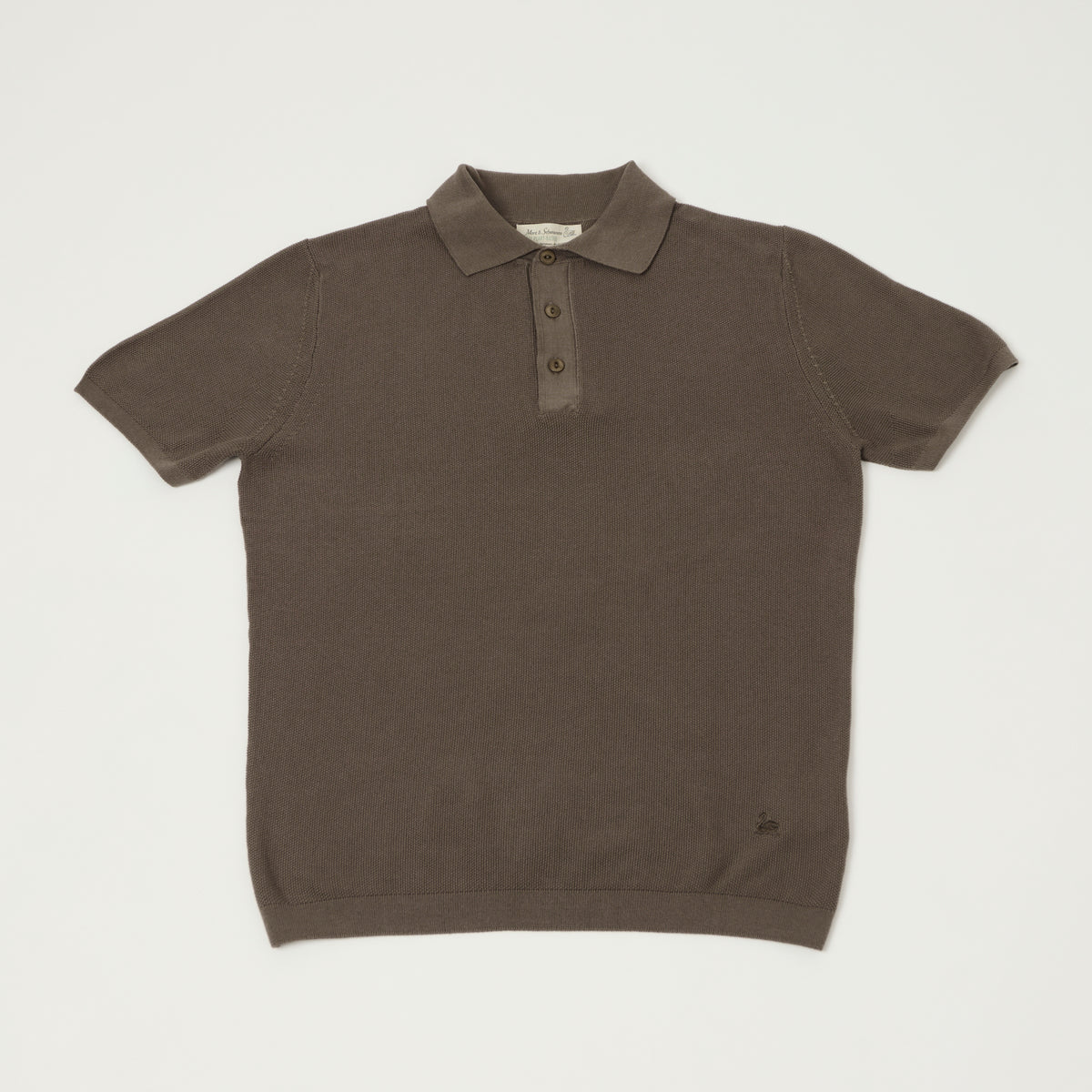 Merz b. Schwanen Plant Based Pique Polo Shirt - Grain