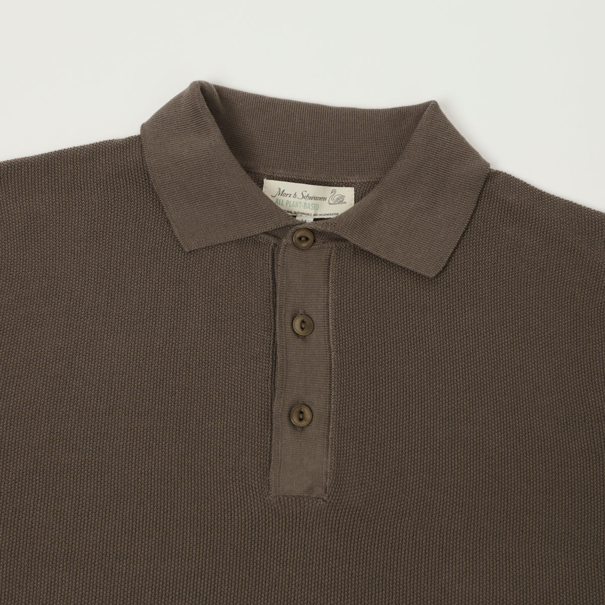 Merz b. Schwanen Plant Based Pique Polo Shirt - Grain