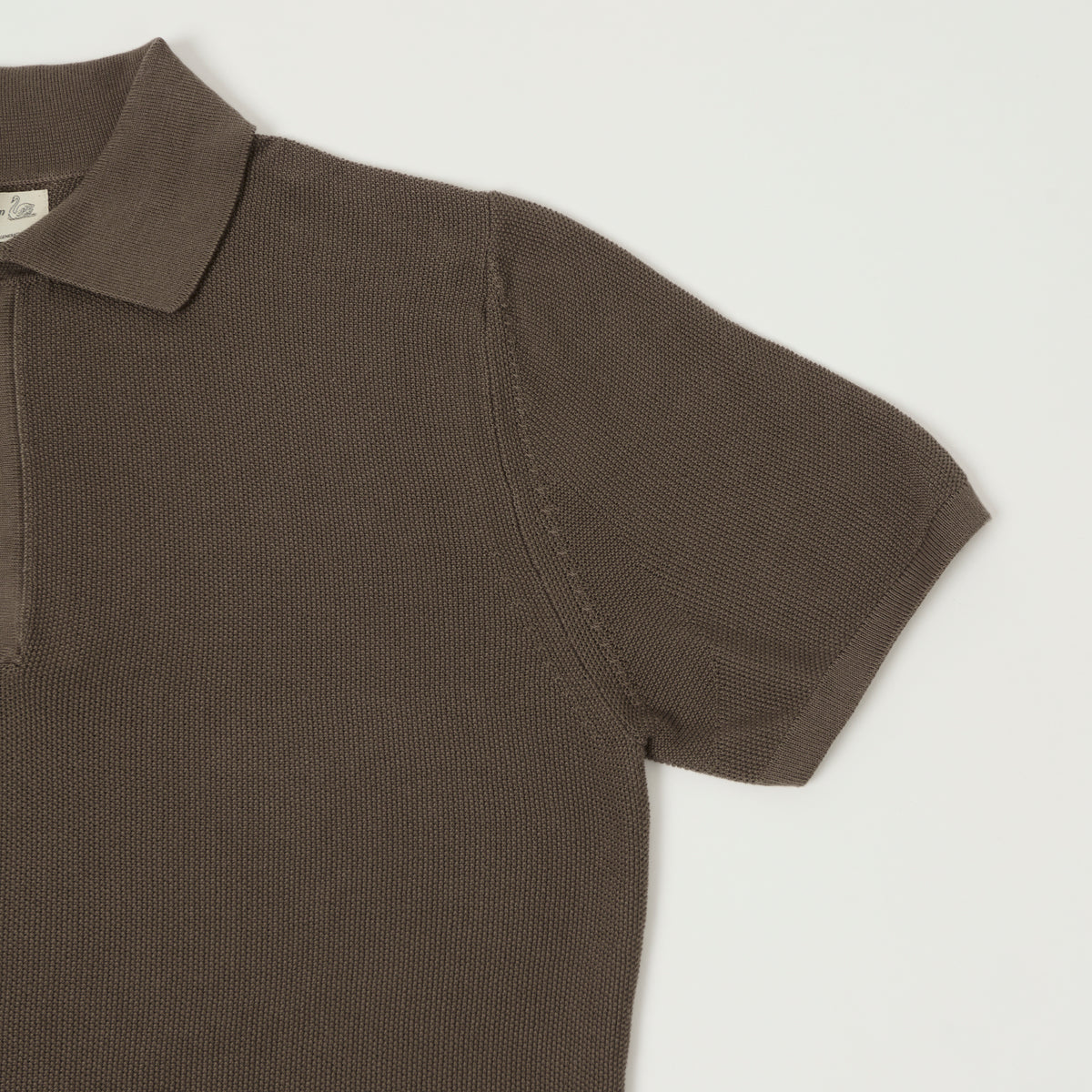 Merz b. Schwanen Plant Based Pique Polo Shirt - Grain