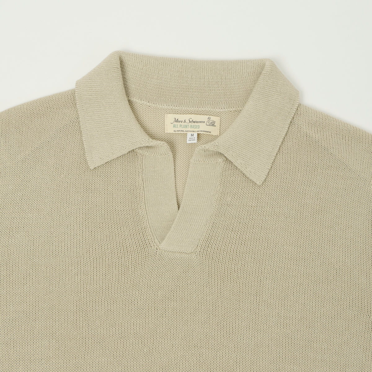 Merz b. Schwanen Knitted Polo Shirt - Sand