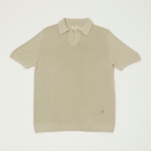 Merz b. Schwanen Knitted Polo Shirt - Sand