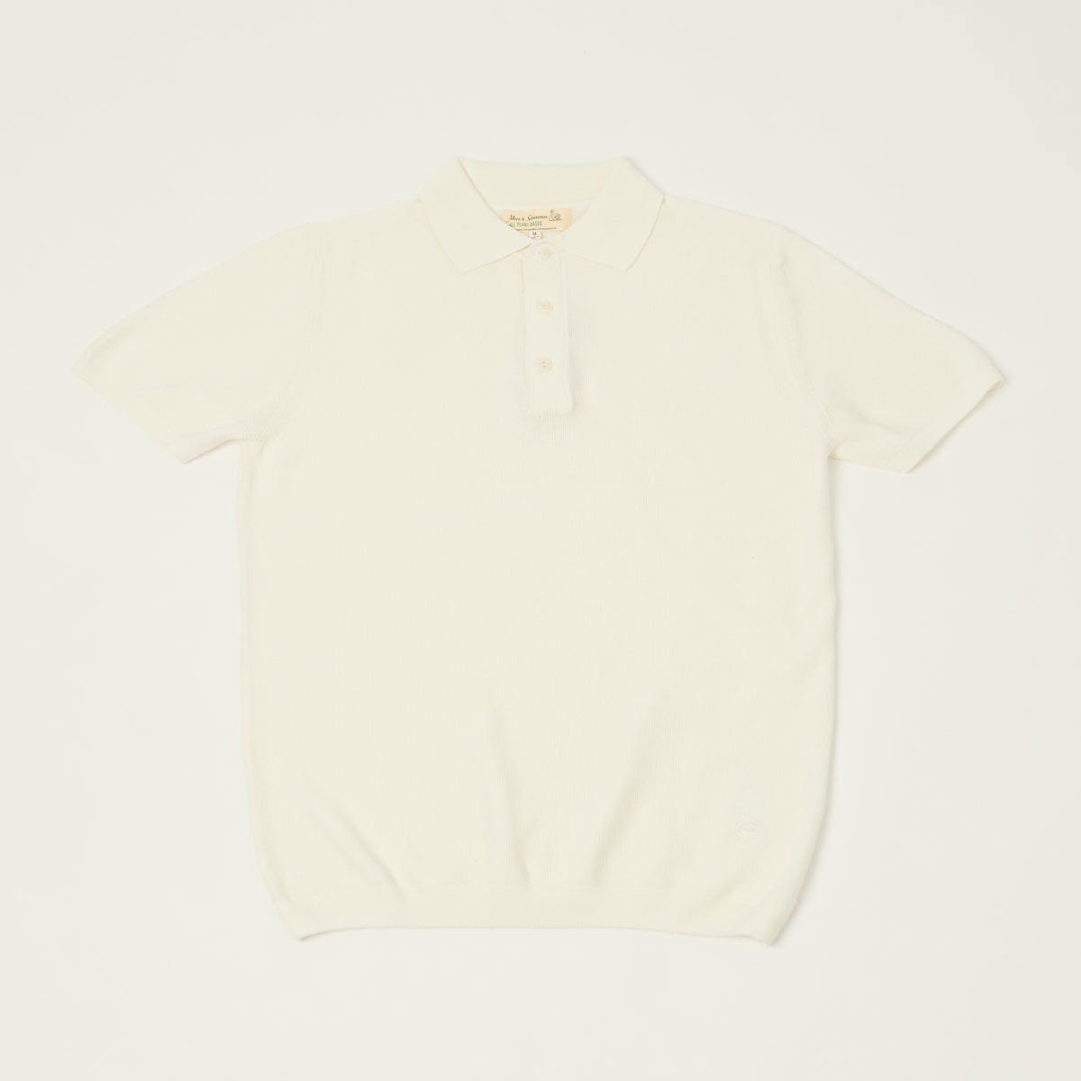 Merz b. Schwanen Plant Based Pique Polo Shirt - White
