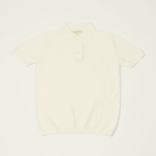 Merz b. Schwanen Plant Based Pique Polo Shirt - White