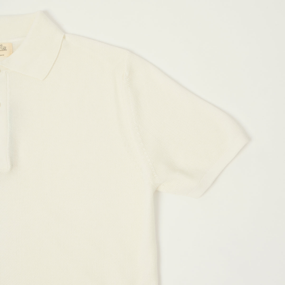 Merz b. Schwanen Plant Based Pique Polo Shirt - White