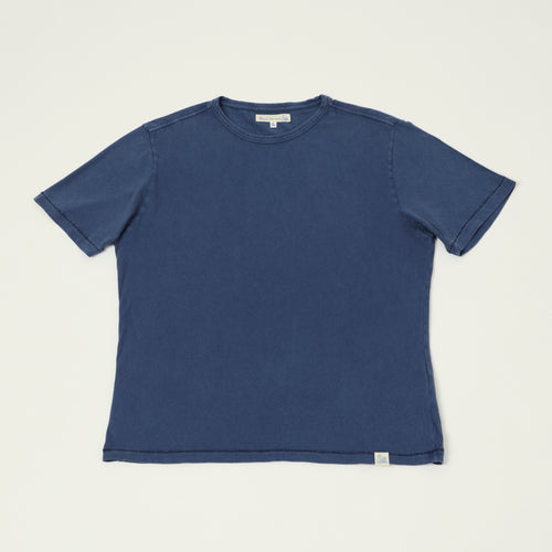 Merz b. Schwanen Pima Cotton T-Shirt - Mid Wash Indigo