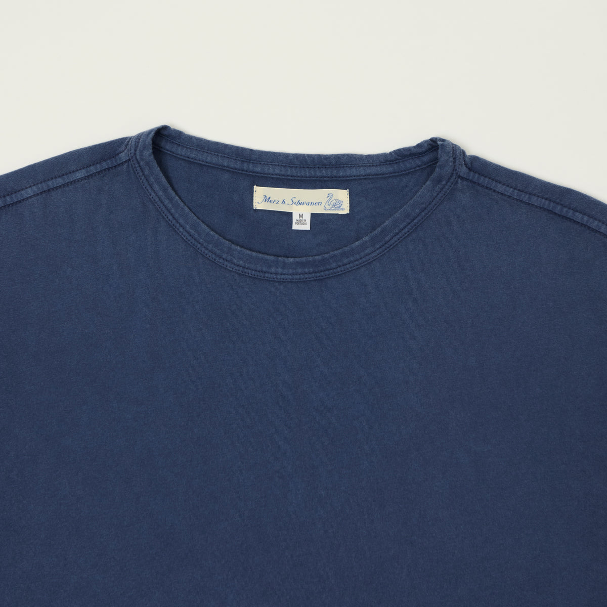 Merz b. Schwanen Pima Cotton T-Shirt - Mid Wash Indigo
